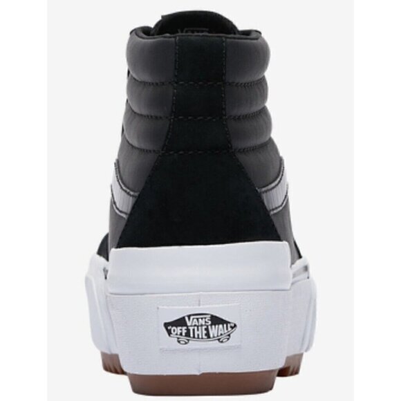 NEW Vans Sk8 Hi Stacked Platform Sneakers Boots Nubuck Black Zebra Women's 6 - Picture 3 of 5